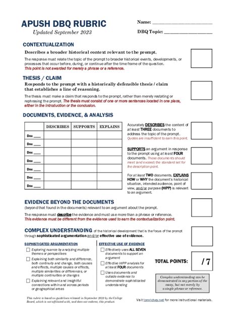 ap world history dbq rubric 2023|DBQ Rubric 2023.pdf